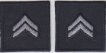 CPL Corporal SILVER on MIDNIGHT collar patches Solid Style